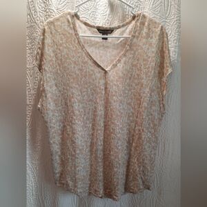 Tommy Bahama Shirt Womans Large Beige Polka Dot Linen Breatheable Beach Preppy
